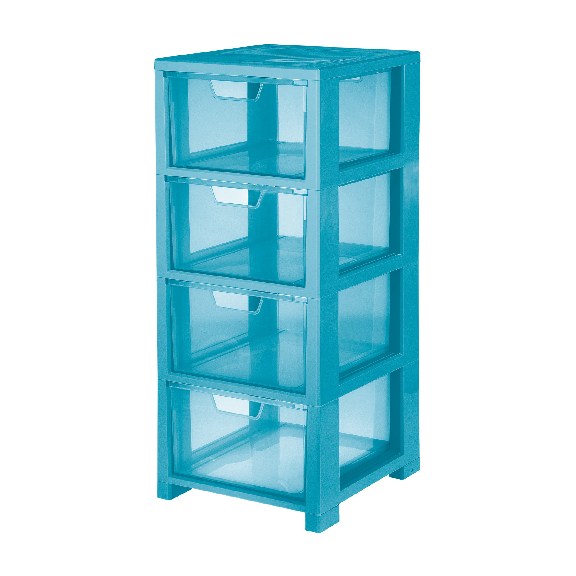 Linea 4-drawer storage unit Transp. dolphin / Dolphin